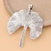 Pendant Necklaces 2pcs/Lot Tibetan Silver Large Ginkgo Biloba Leaf Charms Pendants For DIY Necklace Jewelry Making Findings Accessories