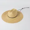 ワイドブリム帽子手織りパナマストロー女性のための夏のビーチサンハットフェドーラキャップUPF50大きなパームリーフサファリ