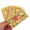 Outdoor-Spiele Aktivitäten Goldfolie Universal Waite Tarot Kunststoff PVC Wasserdicht Tarot Englische Ausgabe Holo Divination Golden Tarot Cards Deck 230717