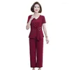 Completo da donna in due pezzi Pantaloni da donna 2023 Donna Estate in due pezzi Lady Fashion Set da 2 pezzi Abbigliamento da ufficio Fan