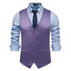 Men's Vests LUCLESAM Solid Color Wedding Dress Vest Single Breasted Slim Fit British Casual Stage Costume Clothing For Man