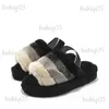 Australiska österrailia kvinnor tofflor barn glid fluffy päls wggs svart grå kaffe klassiska sandaler vinter fast färg hem inomhus lägenheter skor 36-45 ugly t240104