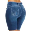 Shorts Feminino Sexy Moda Feminina Senhoras Jeans Skinny Cintura Alta Stretch Jeans Bodycon Slim Comprimento do Joelho Curto Je