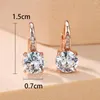 Hoopörhängen Royal Blue Red Purple Green Stone Round For Women Rose Gold Color Small Ear Buckle Zircon Hoops Party Jewelry Gift