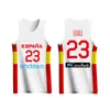 Outdoor T-shirts Est Basketbal Jerseys Voor Mannen Volledige Sublimatie Spanje Brief Gedrukt Custom Naam Numbr Uniformen Training Trainingspakken 230717