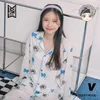 Pijamas femininos dos desenhos animados jungkook pijamas para mulheres calças compridas de manga curta verão primavera loungewear moda casa roupas homewe