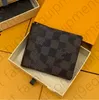 Projektanci torebka w stylu Plaid High End Męsów Kolejka Klasyna Uchwyt karty kredytowej Luksusowy L Billfold Mash