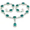 Łańcuchy 53G 925 Solidny łańcuch srebrnego srebrnego naszyjnika Elegancki zielony perydot szwajcarskie niebieskie topaz aquamarytu tanzanite biały prezent kobiety