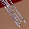 24'' 60cm Long 4mm Men's Necklace 925 sterling silver link chains n132 gift bags whole238p