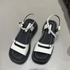 Sandals Romanesque Thick Bottom Elevated Increase Women 2023 Fashion Casual Simple All-match Solid Color Summertime