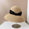 Chapeaux à bord large du canton de mode japonais Hat de paille pour femmes Summer Soleil Soleil extérieur seau de luxe de haute qualité