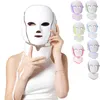 Appareils de soins du visage 7 couleurs lumière masque LED avec cou blanchissant la peau rajeunissement thérapie Machine Anti élimination de l'acné 230617