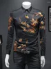 Men's Casual Shirts 2023 Autumn Winter Trendy Diamond-Ironing Long Sleeve Social Shirt Elegant Luxury Stylish Cool Top