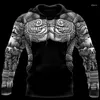 Erkek Hoodies Meksika ceket Aztek Tanrı Dövme 3D Baskılı Unisex Gotik Hoodie Erkekler Sweatshirt Street Giyim Külot Gündelik Ceket Takip Trailtsuit