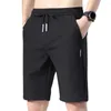 Mäns shorts Summer Sports Sorts Solid Color Strait Mönster Löst typ Elastisk midja dragstrin Casual Join Pants