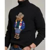 2023S New sweater Flag of the United States men's polos shirt long sleeve bear weave solid casual knitting pullover s-XL