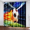 Curtain Soccer Balls Football Window Thin Shading 2 Panels Door Room Drape For Kitchen Living Bedroom Decoration