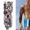 Waterproof Temporary Fake Tattoos for Man Wolf Stickers Long-time 6 Months Animal Tiger Body Art Faux Tatouage Festival Black