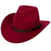 2023 Cowboy Top Hat for Women Men Fedora Hats Outdoor Travel Fedoras Woman Fashion Felt Cap Man Autumn Winter Caps Trilby 16colors