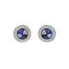 Cuff Links Blue Crystal Cone Cufflinks Men Classic Brand Blue Prismatic Cuff Button Designer High Quality Men's Shirt Taper Cuff Links HKD230718