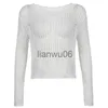 Women's Sweaters Y2K Hollow Out Long Knit Smock Top Women Vintage Loose Distressed Crochet Pullover Tops Grunge Sweater Coverup Hollow Out Tees J230718 J230718