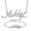 Ohrringe Halskette Mode Edelstahl Namensarmband Set Ashley Skript Buchstabe Gold Halsband Kette Anhänger Namensschild Gi323L