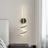 Wall Lamp Minimalist Spiral Shape LED White Black Aluminum Warm For Bedroom Parlor Aisle Home Sconces Surface Mount
