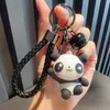 Panda docka nyckelchain bilhänge söt ryggsäck hänge tecknad student gåva