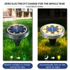 Décorations de jardin Lampes au sol à énergie solaire IP65 Disque LED extérieur étanche pour éclairage de chemin de paysage antidérapant Patio Pelouse 230717