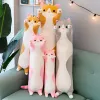 Factory wholesale 50cm 4-color long striped cat plush toy cartoon stuffed animal favorite gift for children around dolls