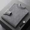 Men's Sweaters Pullover Pure Wool Sweater Casual Comfort Knitted Half High Collar Cashmere 2023 Product 5 Colors