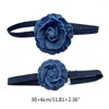 Chaînes Bleu Fleur Choker Cloth Clavicule Collier Mignon Collier Romantique Mariage