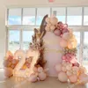 135pcs مضاعفة البالونات Pearl Pink Pink Garland Kit Cream Cream Peach Arch Arch Baby Shower Decord X322G