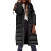 Trench-Coats Femme Mode Femme Manteau Anti-boulochage Poches mi-longues Hiver Long Down Puffer Jacket Coldproof