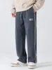 Men s Pants Plus Size Sweatpants Corduroy Baggy Joggers Zip Pockets Wide Leg Loose Casual Trousers Male Straight Long Track 8XL 230718