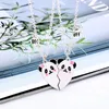 Hänge halsband 2023 tecknad panda hjärta trasig halsband bff par smycken för barn flickor mode vänskap vänner gåvor