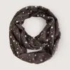 Scarves Foil Print Loop Scarf For Women Stars Dots Infinity Snood Cotton Linen Feel Female Fashion Headscarf Muslim Hijab