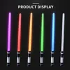 LED LIGHT STICKS LIGHTSABER 2 in 1 RGB 조정 가능한 세이버 장난감 어린이 소년을위한 더블 스위치 칼 밝은 선물 라이트 세이버 230718