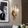 Duvar lambası modern lüks altın metal cam abajur tv basit oturma odası dekorasyon yatak odası led iç mekan ışıkları armatürleri