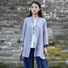 Etnische Kleding Linnen Shirt Vrouwen Traditionele Chinese Blouse Dames Kimono 2023 Vest Cheongsam Top TA989