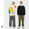 Sweats à capuche pour hommes Sweatshirts Sweat à col rond blanc Hommes Streetwear High Street mignon sourire drôle surdimensionné femme confortable pull kawaii 230718