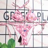 Papillon imprimé bikini femmes maillot de bain costume or logo maillots de bain cravate maillot de bain deux pièces ensemble