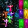 Garden Decorations Color Changing Solar Power Wind Chime Hummingbird Angel Butterfly Waterproof Outdoor Decoration Light For Patio Yard 230717