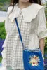 Blouses femme 120 cm buste/été femmes doux Mori Kei fille Floral brodé dentelle Patchwork Plaid ample grande taille confortable lin