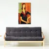 Женская фигура Canvas Art Jeanne Hebuterne в шарфу Amedeo Modigliani Prainting Modern Office Decor