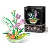 Blocs Printemps Belles Fleurs En Pot Tulipe Narcisse Centre De Table En Pot Paysage Mixte Fleur Blocs De Construction Chambre Décoration R230718