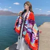 Scarves Luxury Fashion Woman Sun Protection Shawl Pareo Hijabs For Female Beach Towel National Wind Scarf Burkini Muslim