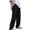 Men's Cargo Pants Solid Color Multi-Pockets Straight Pants Hip Hop Street Casual Loose Trousers Male pantalones hombre