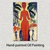 Högkvalitativ amedeo modigliani målning stående naken med trädgård bakgrund handgjorda duk konst modern restaurangdekor