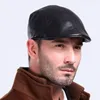 BERETS 2023ファッションメンリアルレザーハットレジャービジネスナチュラルシープスキンベレー1